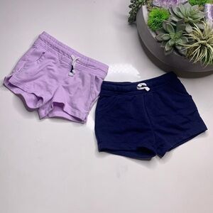 Bundle of two cotton casual elastic waist pull on shorts toddler girl 2T